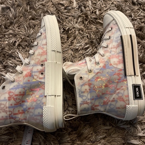 Dior B23 Mens High Top Multicolored Monogram Sneakers Kicks Shoes - Picture 10 of 13